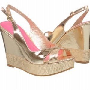 Lily Pulitzer Gold Wedges